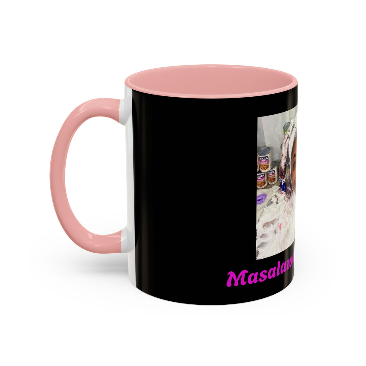 Photo Accent Coffee Mug — Personalized Portrait Mug with Bold Black Accent