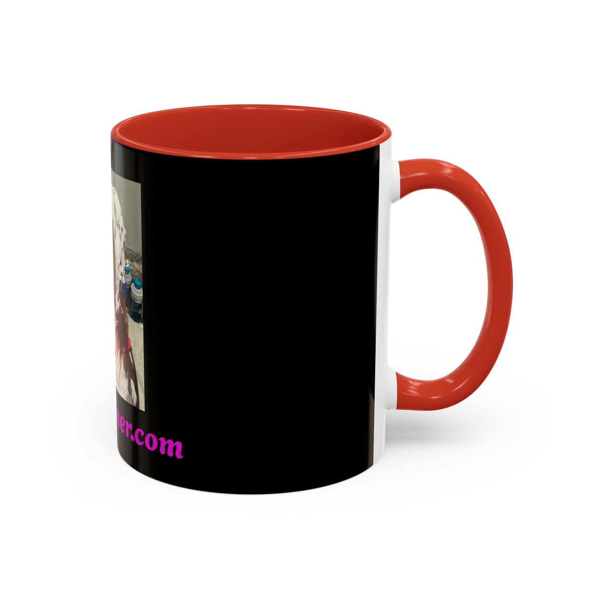 Photo Accent Coffee Mug — Personalized Portrait Mug with Bold Black Accent