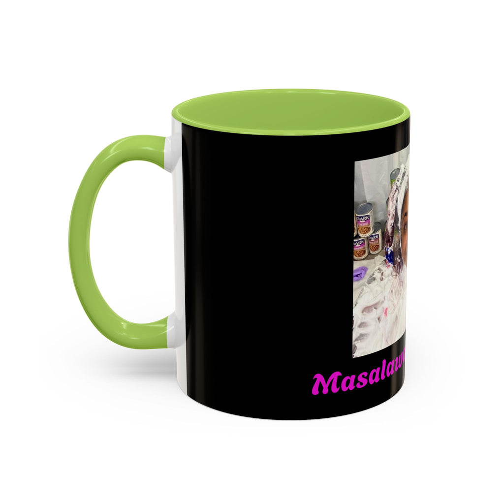 Photo Accent Coffee Mug — Personalized Portrait Mug with Bold Black Accent