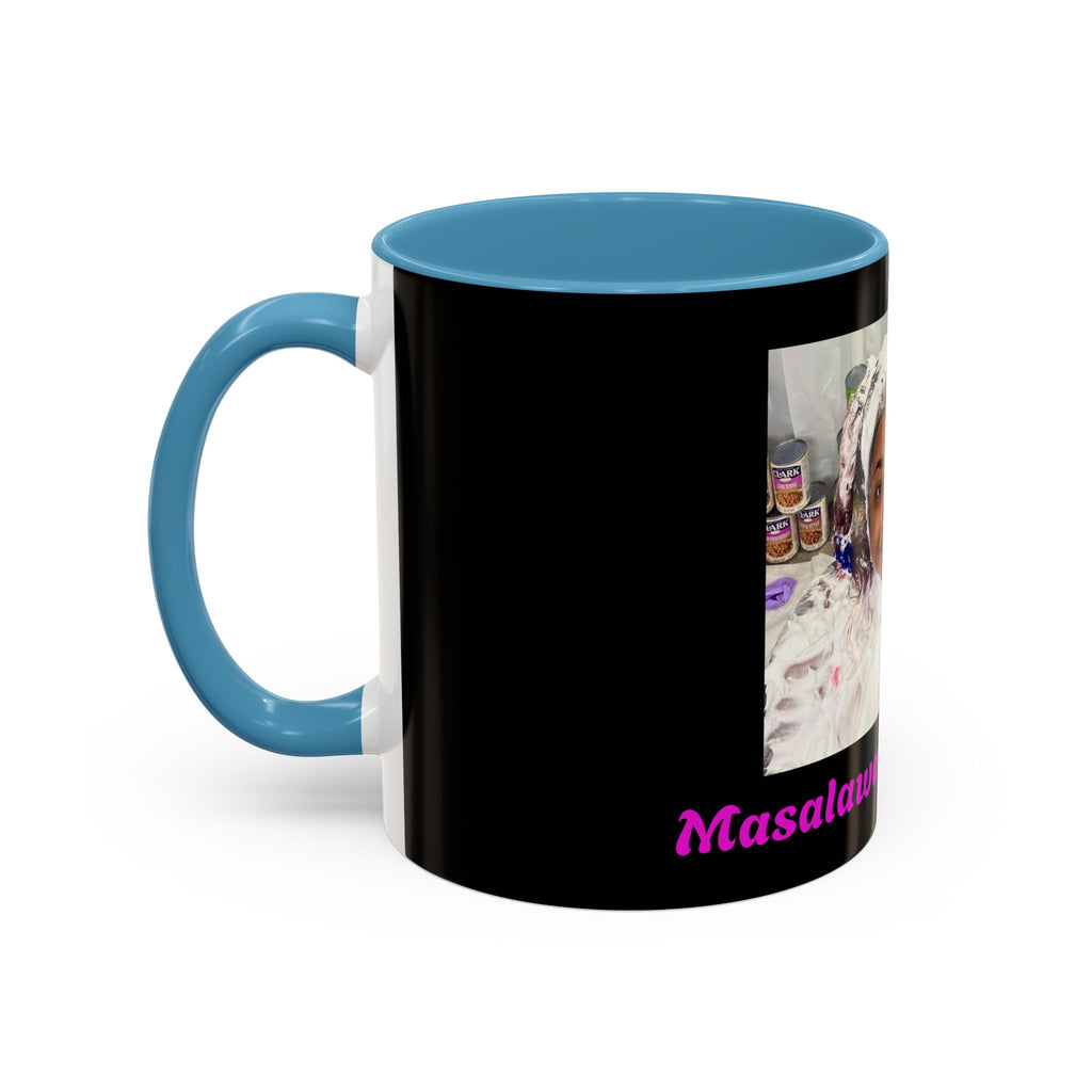 Photo Accent Coffee Mug — Personalized Portrait Mug with Bold Black Accent
