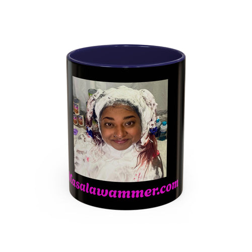 Photo Accent Coffee Mug — Personalized Portrait Mug with Bold Black Accent