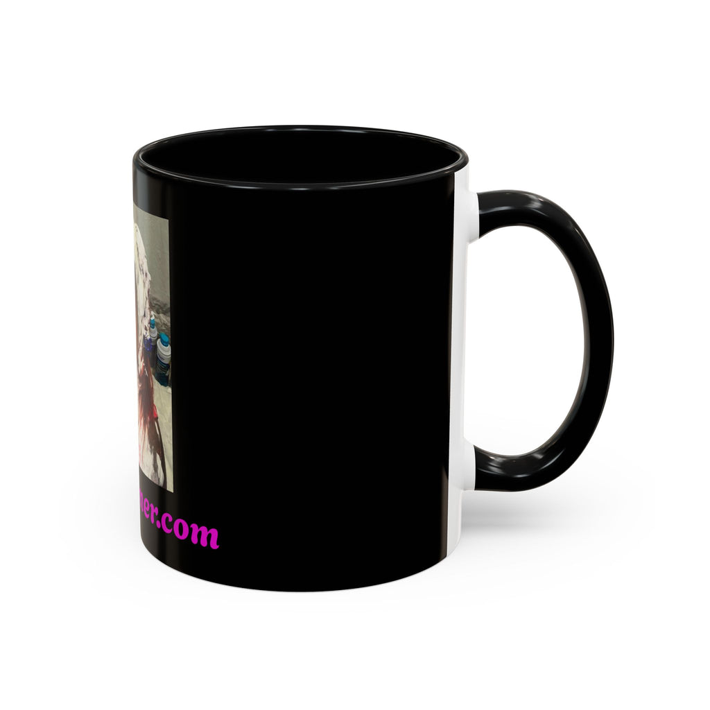 Photo Accent Coffee Mug — Personalized Portrait Mug with Bold Black Accent