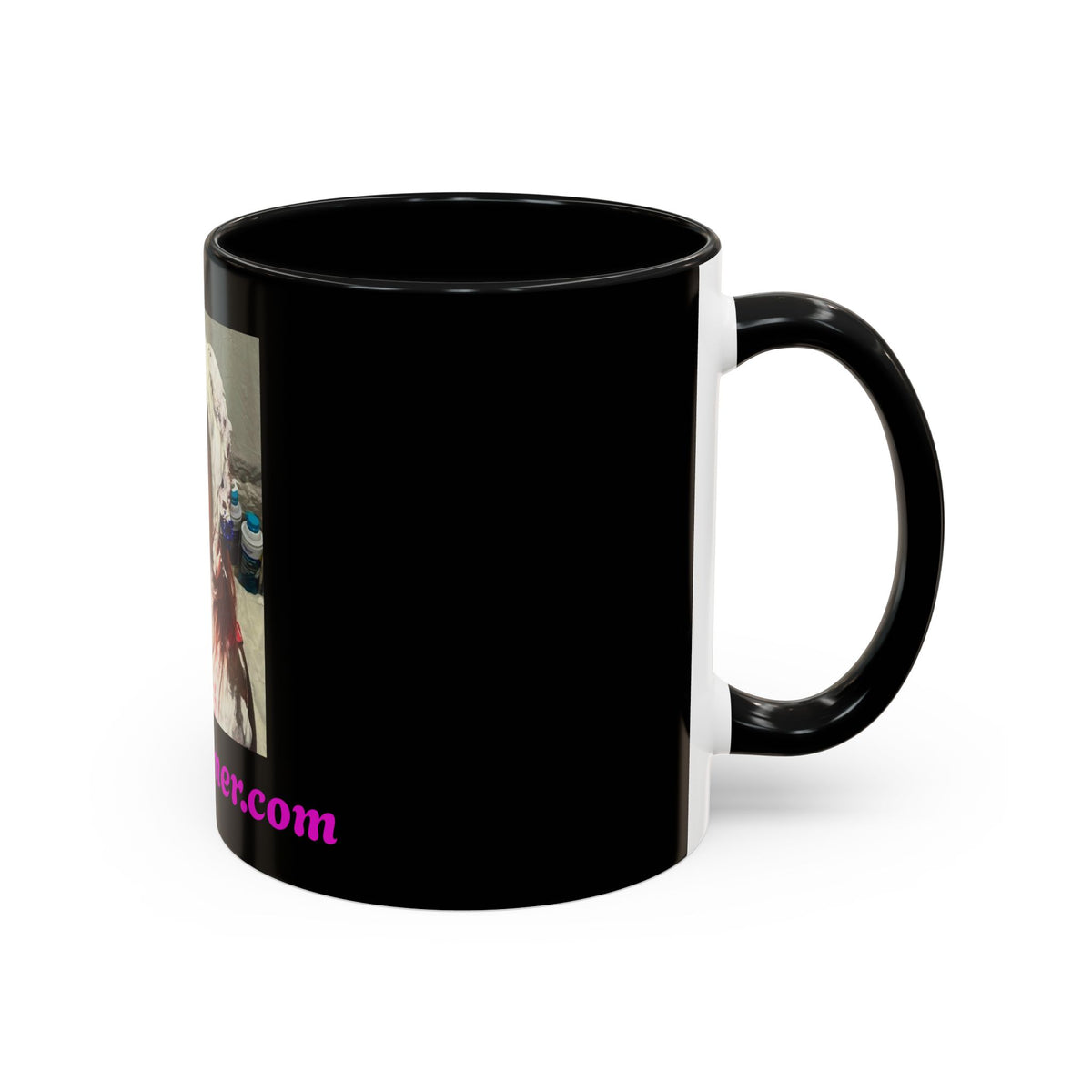 Photo Accent Coffee Mug — Personalized Portrait Mug with Bold Black Accent