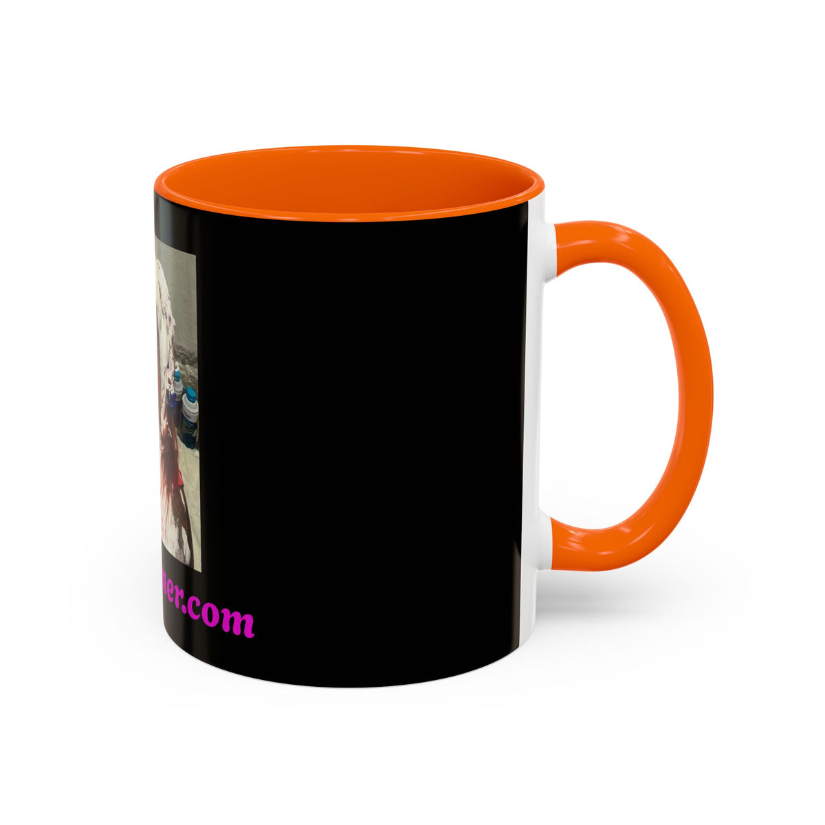 Photo Accent Coffee Mug — Personalized Portrait Mug with Bold Black Accent