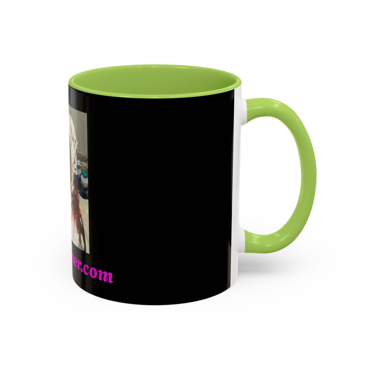 Photo Accent Coffee Mug — Personalized Portrait Mug with Bold Black Accent