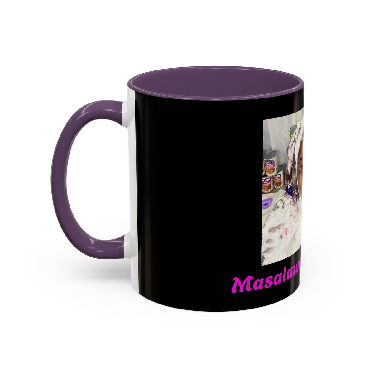 Photo Accent Coffee Mug — Personalized Portrait Mug with Bold Black Accent