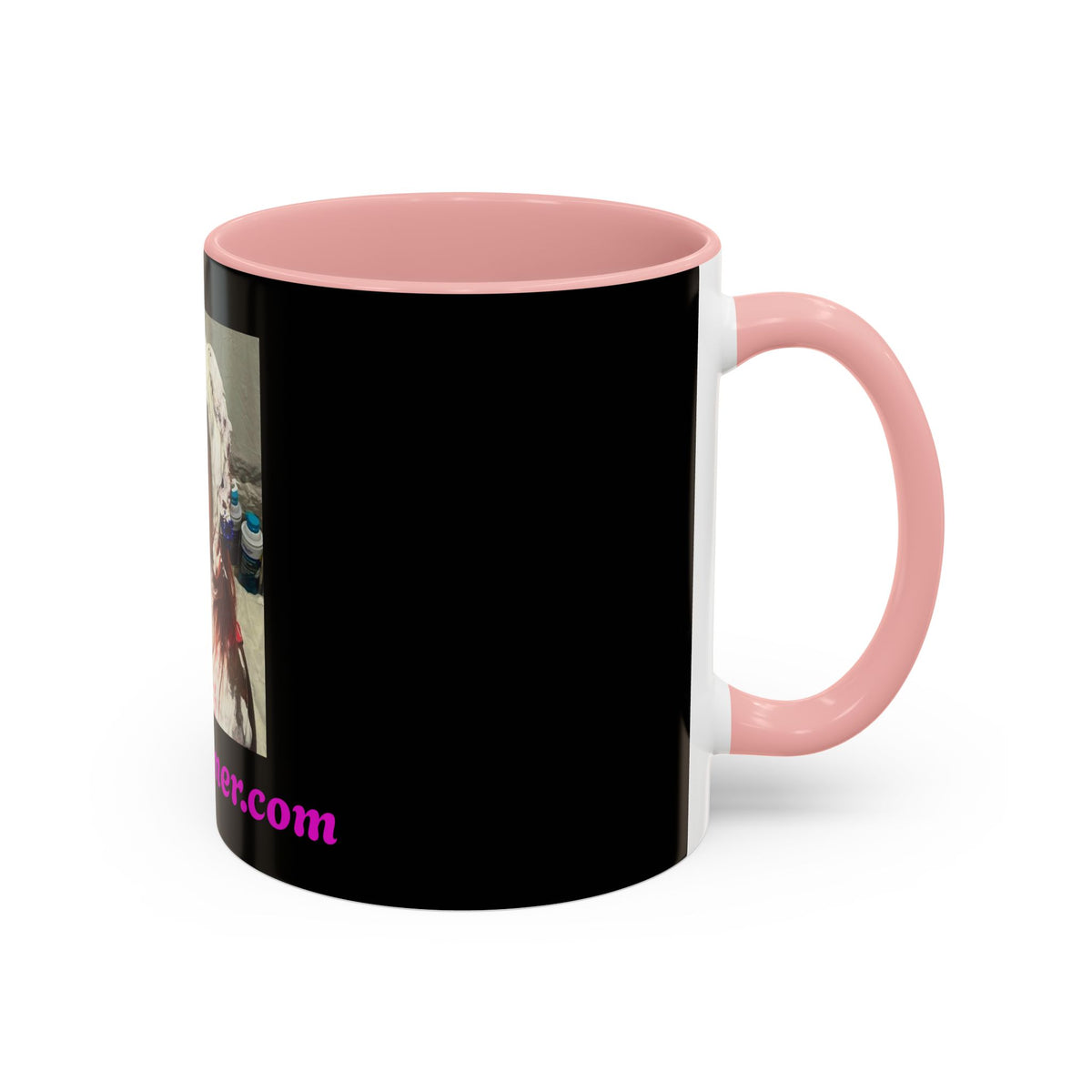 Photo Accent Coffee Mug — Personalized Portrait Mug with Bold Black Accent