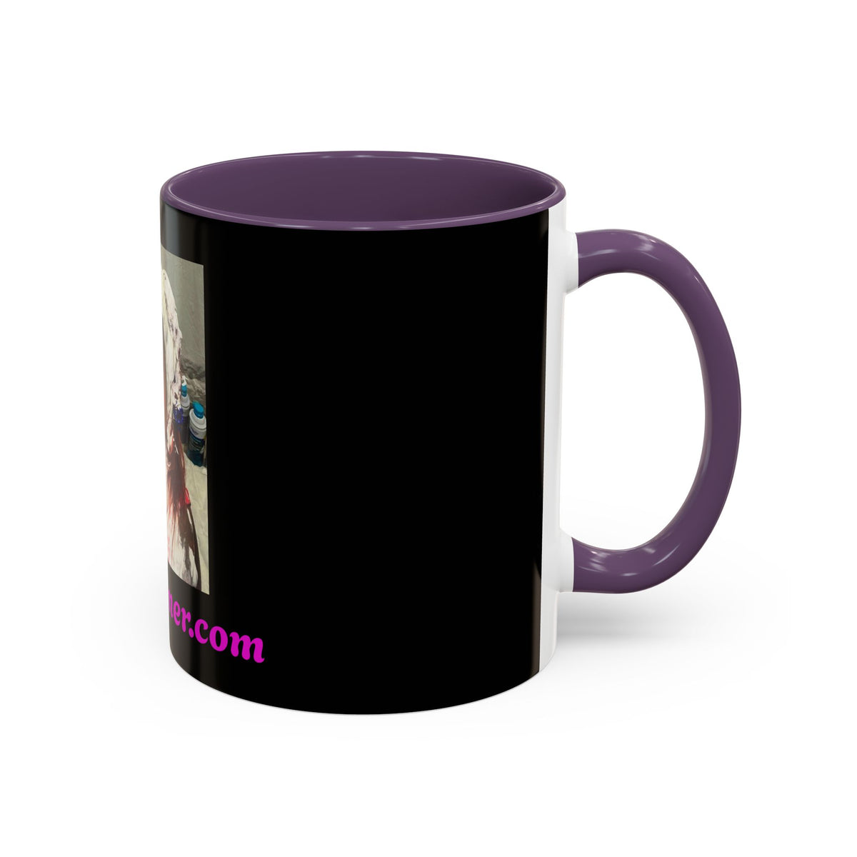 Photo Accent Coffee Mug — Personalized Portrait Mug with Bold Black Accent