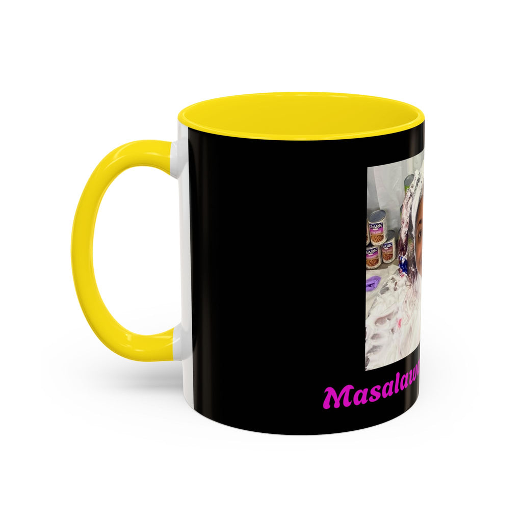 Photo Accent Coffee Mug — Personalized Portrait Mug with Bold Black Accent